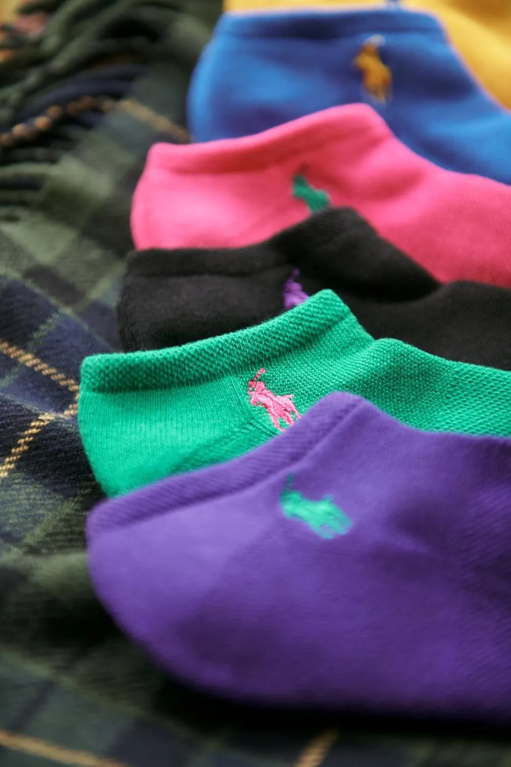 POLO RALPH LAUREN Women's Performance Cotton Low Cut Socks - 6 Pair Pack - Breathable Mesh & Sport Cushioning