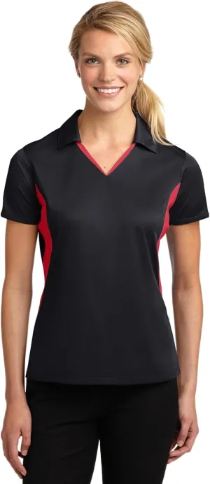 SPORT-TEK Women's Side Blocked Micropique Sport Wick Polo