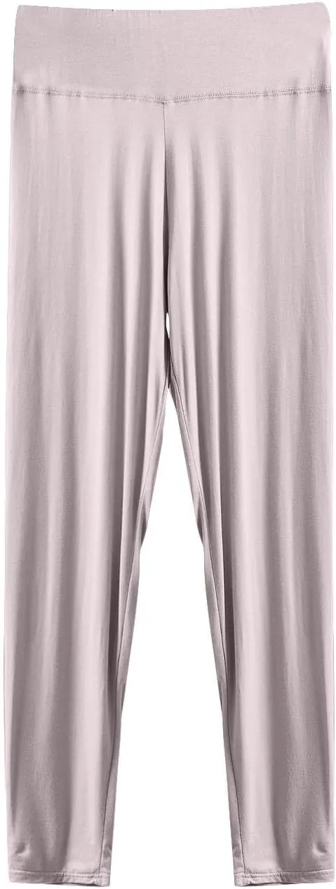 Straight Leg Yoga Pants for Women High Waisted Stretch Cozy Modal Pants Plain Lounge Soft Loose Active Pants