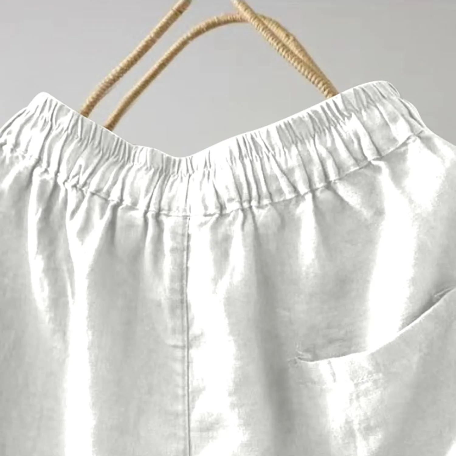 Summer Beach Shorts for Women High Waisted Flowy Lounge Shorts Drawstring Wide Leg Short Linen Pants Cruise Outfits