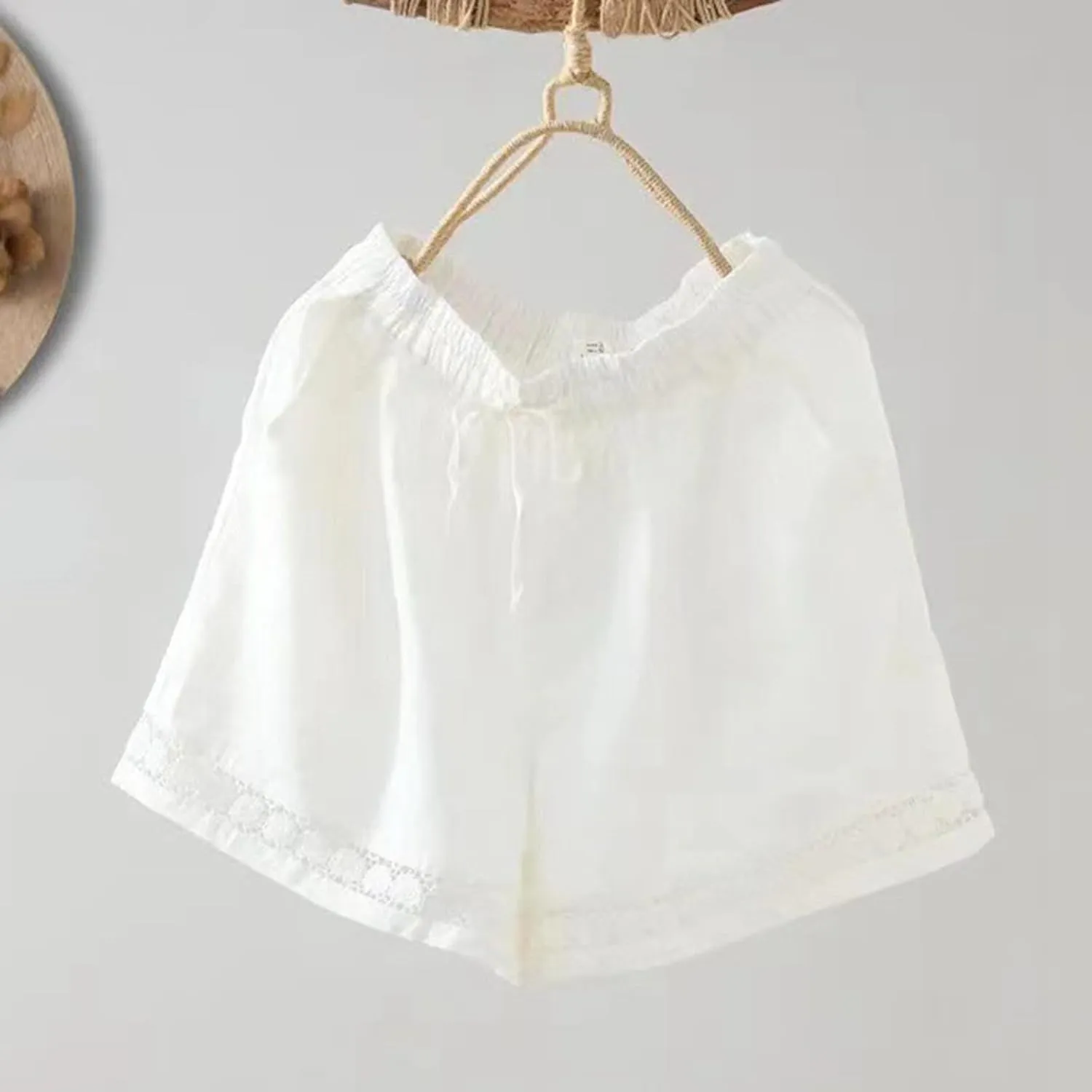 Summer Beach Shorts for Women High Waisted Flowy Lounge Shorts Drawstring Wide Leg Short Linen Pants Cruise Outfits