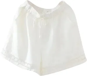 Summer Beach Shorts for Women High Waisted Flowy Lounge Shorts Drawstring Wide Leg Short Linen Pants Cruise Outfits