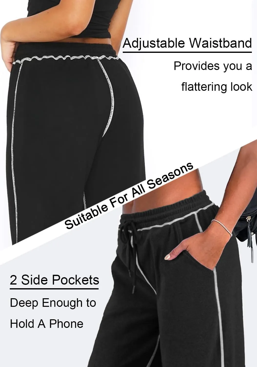 Track Pants Women Sweatpants Soft Jogging Straight Pajama Sweats Wide Leg Sweatpants Women Lounge Pants Joggers