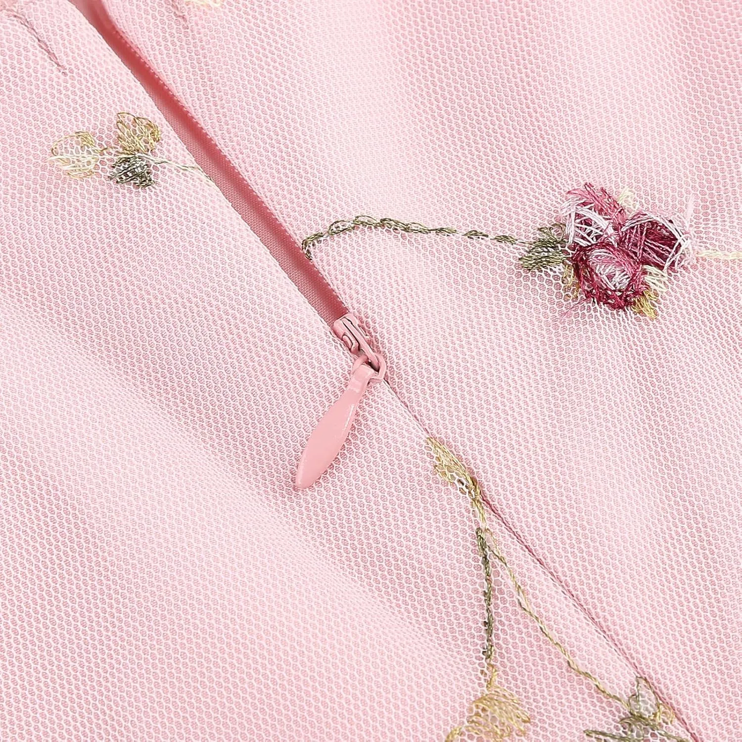 Tulle Embroidery Floral Dress for Women Sleeveless Mesh Flower Embroidered Tulle Prom Dress Summer Wedding Tea Party Dress