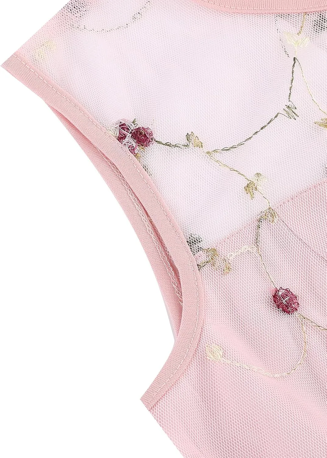 Tulle Embroidery Floral Dress for Women Sleeveless Mesh Flower Embroidered Tulle Prom Dress Summer Wedding Tea Party Dress