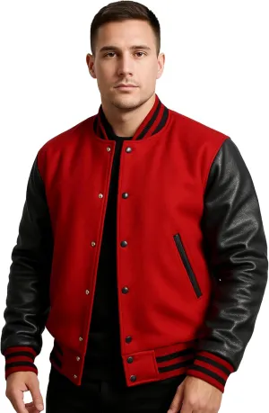 Unisex Women/Mens Varsity Letterman Jacket | College Baseball High School Bomber Wool   Faux Leather Jacket