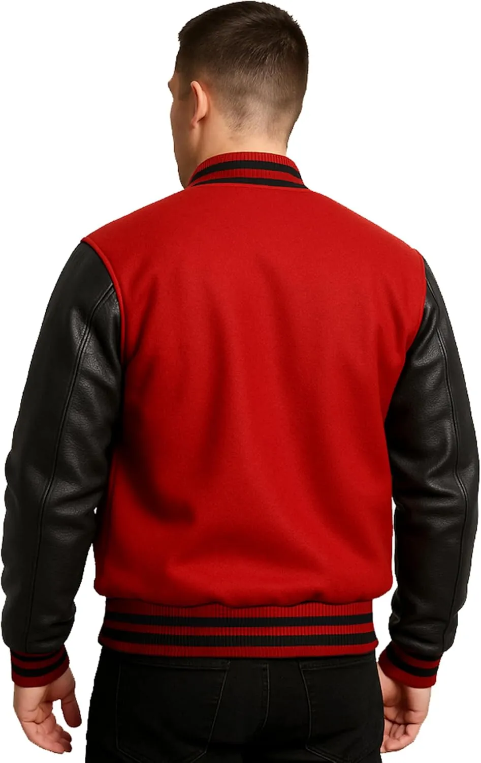 Unisex Women/Mens Varsity Letterman Jacket | College Baseball High School Bomber Wool   Faux Leather Jacket