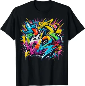 Vibrant Urban Designs with Explosion Abstract Graffiti Art T-Shirt