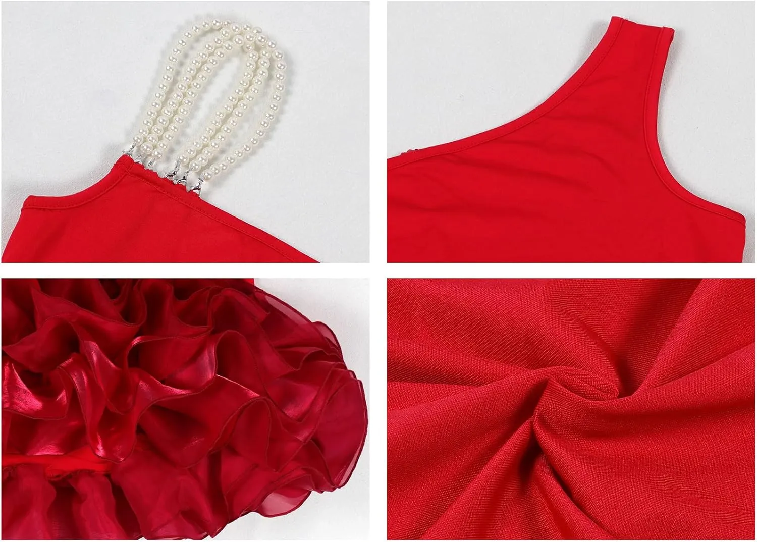 Voghtic Women's Sexy Mini Club Party Dress Ruffle Hem Sleeveless Off-Shoulder Bodycon Short Dresses