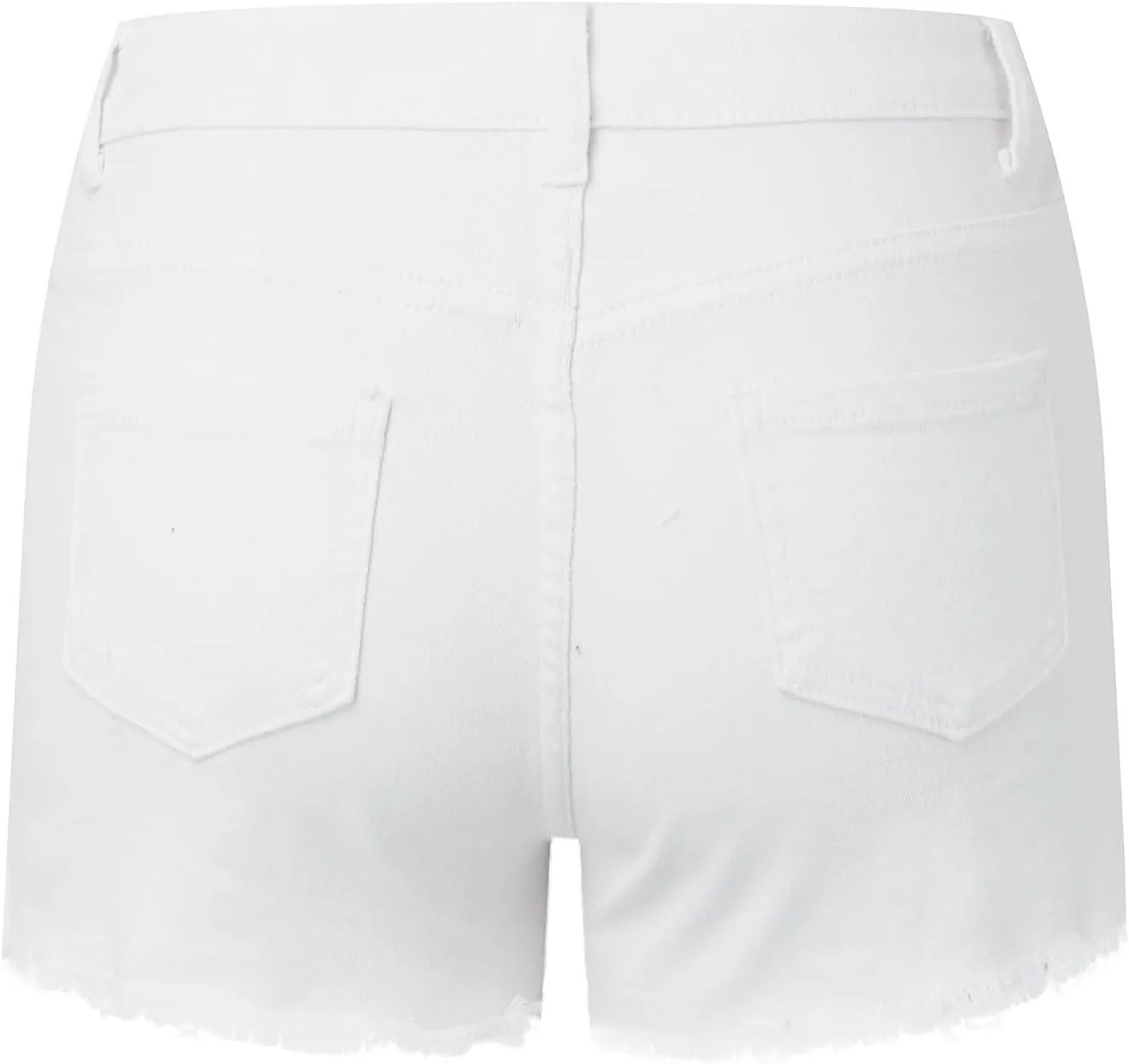 Women's Denim Shorts Mid Rise Ripped Distressed Jean Shorts Cut Off Stretchy Jeans Frayed Raw Hem Casual Short Pants