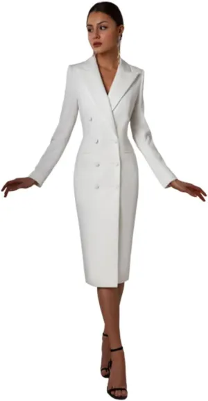 Women's Long Suit Jacket Dress Formal Business Peak Lapel Double Breasted Buttons Blazer