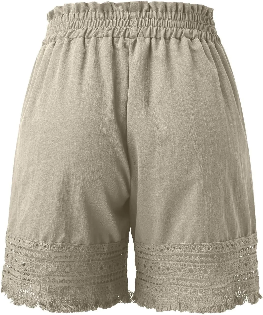 Women's Shorts Drawstring High Waist Cotton Shorts Pull on Hiking Cargo Shorts Cotton Wide Leg Pants Ropa Deportiva