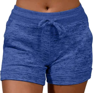 Women's Summer Lounge Shorts Drawstring High Waisted Casual Beach Shorts Pull On Athletic Running Yoga Short Pants
