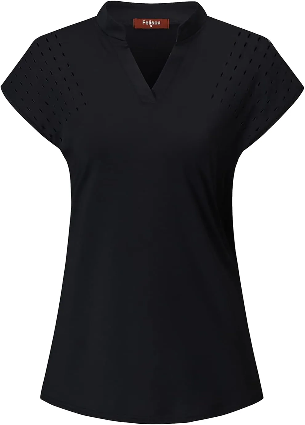 Womens V Neck Golf Polo Shirts Short Sleeve Sport Shirt Workout Tops