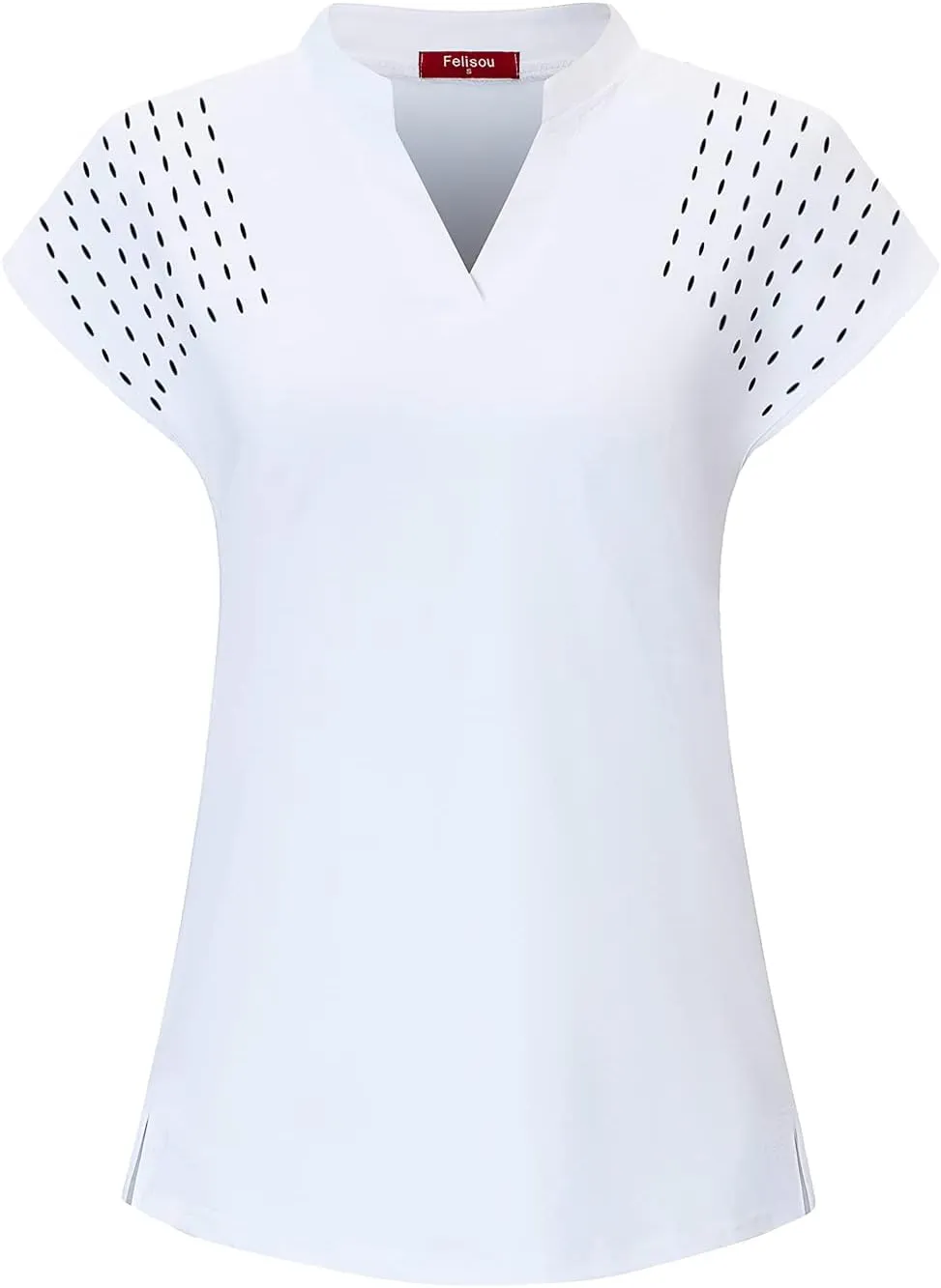 Womens V Neck Golf Polo Shirts Short Sleeve Sport Shirt Workout Tops